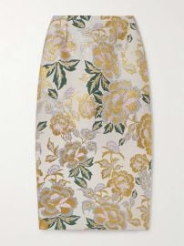 Carolina Herrera Brocade Midi Skirt at Net a Porter