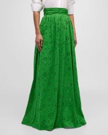 Carolina Herrera Broderie Anglaise Ball Skirt With Waist Tie at Neiman Marcus