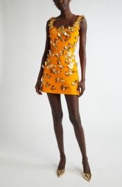 Carolina Herrera Butterfly Appliqué Silk Faille Cocktail Minidress at Nordstrom