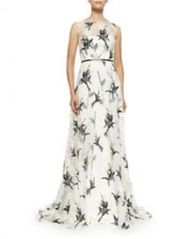 Carolina Herrera Daisy Floral Fil Coupe Gown at Neiman Marcus