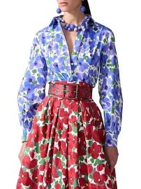 Carolina Herrera Delphinium Floral Poplin Shirt at Saks Fifth Avenue