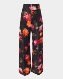 Carolina Herrera Diane Floral Print Wide Leg Pants at Neiman Marcus