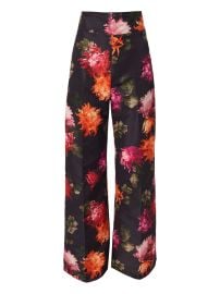 Carolina Herrera Diane chrysanthemum-print Trousers Black at Farfetch
