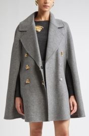 Carolina Herrera Double Face Virgin Wool Peacoat Cape at Nordstrom