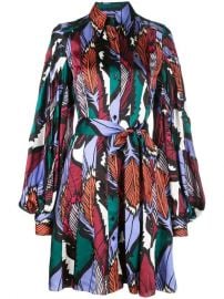 Carolina Herrera Feather Printed Shirt Dress - Farfetch at Farfetch