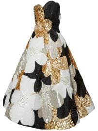 Carolina Herrera Floral Patchwork A line Gown In Gold at Farfetch