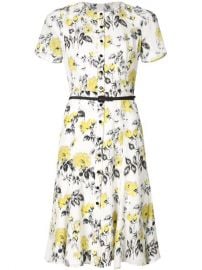 Carolina Herrera Floral Print Belt Dress at Farfetch