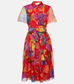 Carolina Herrera Floral Silk Midi Dress at Mytheresa