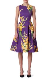 Carolina Herrera Gladiolus Print Fit Flare Dress at Nordstrom