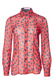 Carolina Herrera Heart Print Button-Up Shirt at Nordstrom