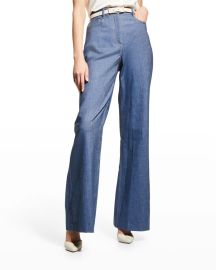 Carolina Herrera High-Rise Denim Bootcut Jeans at Neiman Marcus