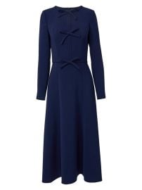 Carolina Herrera Icon Triple Bow Midi-Dress | Saks Fifth Avenue at Saks Fifth Avenue
