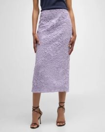 Carolina Herrera Lace Midi Skirt at Neiman Marcus