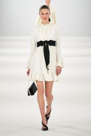 Carolina Herrera Long Sleeve Ruffle Neck Mini Dress- District 5 Boutique at District 5 Boutique