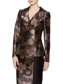 Carolina Herrera Metallic Floral Jacket at Gilt