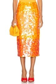 Carolina Herrera Midi Skirt in Marigold Multi FWRD at FWRD
