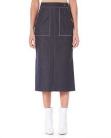 Carolina Herrera Pencil Midi Skirt with Pockets at Neiman Marcus