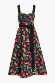 Carolina Herrera Pleated printed faille midi dress at The Outnet