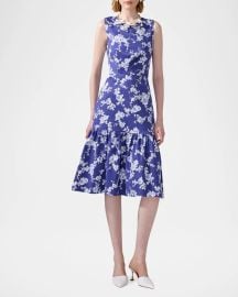 Carolina Herrera Sleeveless Floral Ruffle Dress at Neiman Marcus