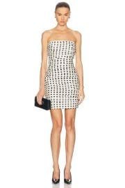 Carolina Herrera Strapless Mini Dress in Ivory Black FWRD at FWRD
