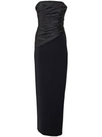 Carolina Herrera Strapless Ruched Bodice Gown Black at Farfetch