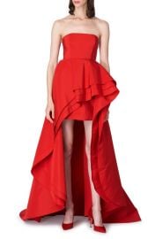 Carolina Herrera Strapless Tiered Ruffle High-Low Silk Gown at Nordstrom