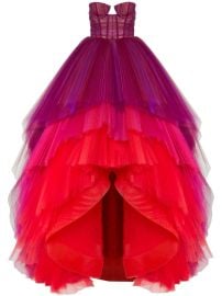 Carolina Herrera Strapless Tiered Tulle Gown - at Farfetch