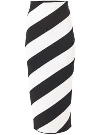 Carolina Herrera Striped Knitted Pencil Skirt Black at Farfetch