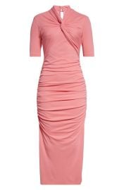 Carolina Herrera Twist Detail Ruched Body-Con Jersey Dress at Nordstrom
