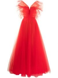 Carolina Herrera V-neck tulle-overlay Dress - at Farfetch