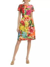 Carolina Herrera Windowed Floral Faille Cocktail Dress at Saks Fifth Avenue