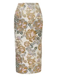 Carolina Herrera floral-jacquard Midi Skirt Neutrals at Farfetch