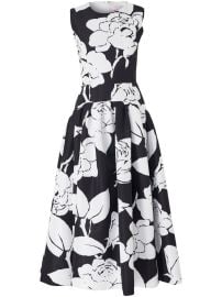 Carolina Herrera floral-print Midi Dress Black at Farfetch