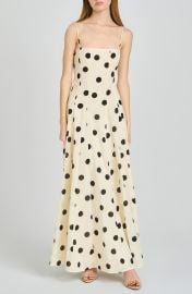 Carolina Polka Dot Cotton Godet Maxi Dress at Nordstrom