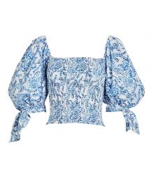 Caroline Constas Finley Toile Puff Sleeve Top at Intermix