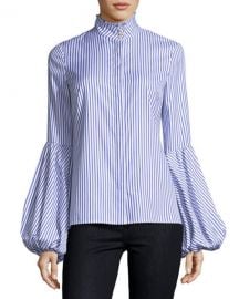 Caroline Constas Jacqueline Striped Poplin Blouse at Last Call