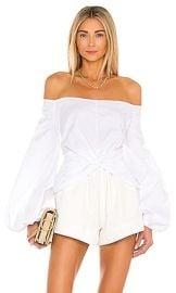 Caroline Constas Maddie Blouse in White at Revolve