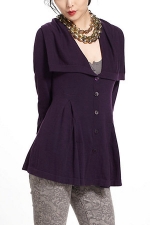 Caroline's purple cardigan at Anthropologie at Anthropologie