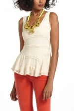 Carolines white lace peplum top at Anthropologie