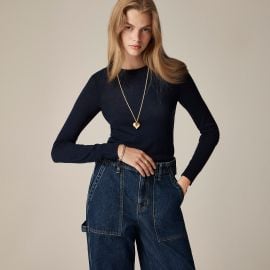 Carolyn fitted crewneck sweater in merino wool at J. Crew