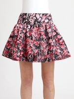 Carrie's RED Valetino floral skirt at Saks Fifth Avenue