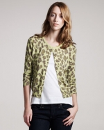 Carrie's green leopard cardigan by Autumn Cashmere at Bergdorf Goodman