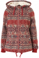 Carrie's red aztec jacket at Topshop at Topshop