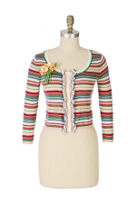 Carrie's striped cardigan at Anthropologie at Anthropologie