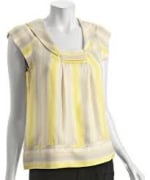 Carrie's yellow striped top at Bluefly