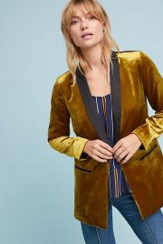 Cartonnier Velvet Tuxedo Blazer at Anthropologie