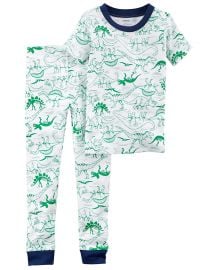 Cartr s Toddler Boy s Prehistoric Dinosaur Green Dino Sketch Print Cotton Pajama Set at Amazon