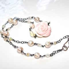 Carved Rose Necklace by FizzCandy at Etsy