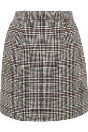 Carven   Checked wool-blend mini skirt at Net A Porter