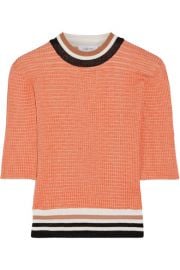 Carven   Color-block ribbed-knit sweater at Net A Porter